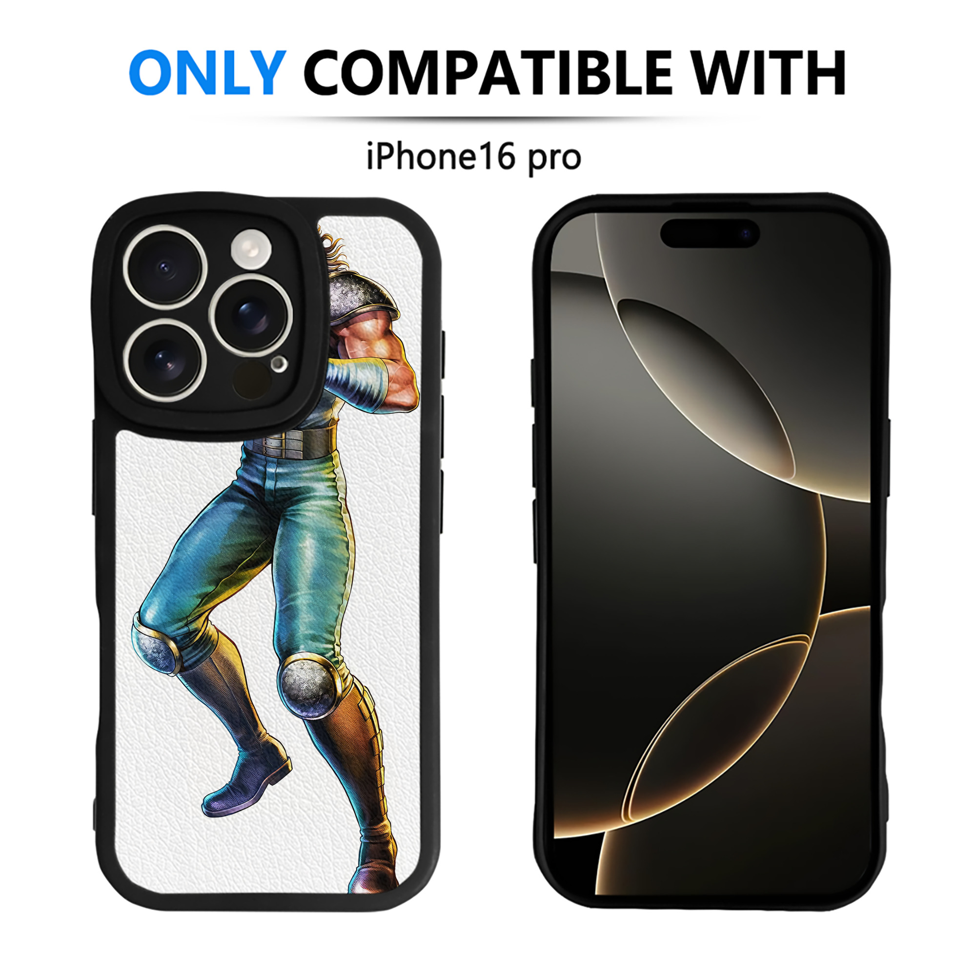 （画像用） 北斗の拳 Fist of the North Star 【iPhone 16シリーズ対応】シリコンスマホケース（レザー調） 材質：シリコン